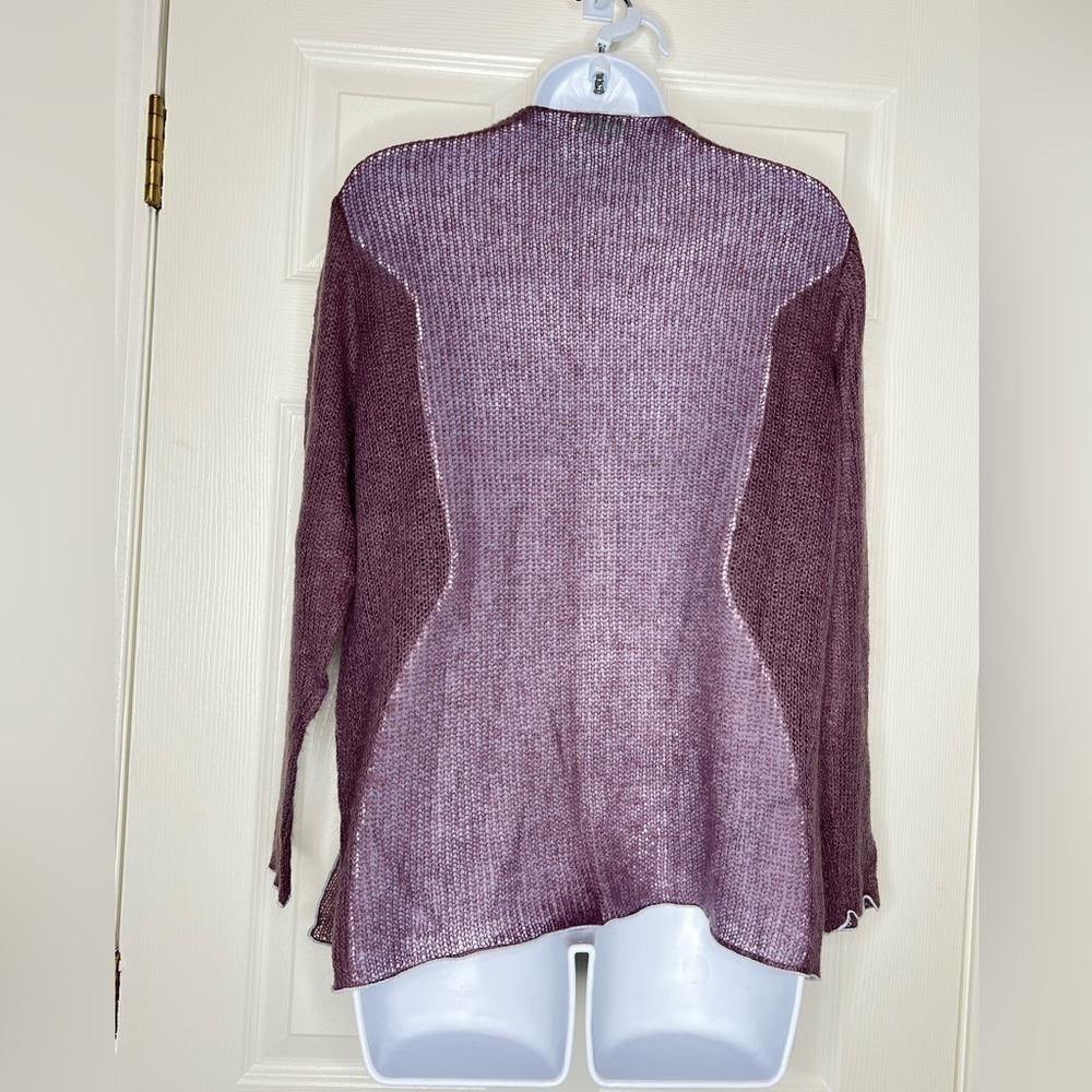 Divertimento Women’s 2 Mohair Knit Cardigan Sweater Purple Xs Made In France - Picture 13 of 15